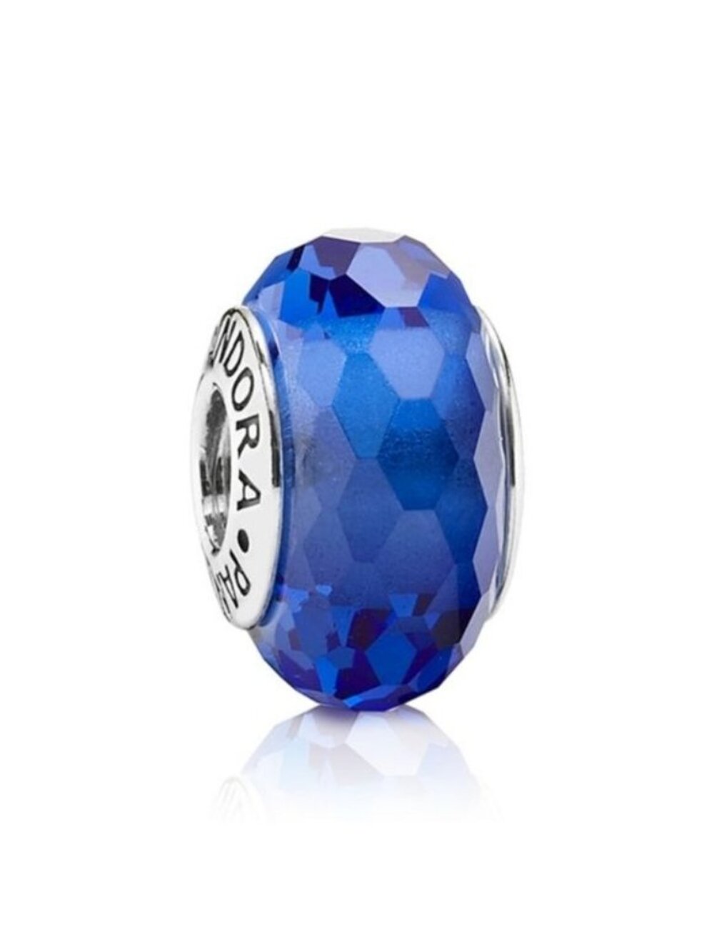 Pandora Sterling Silver Blue Fascinating Faceted Murano Glass Bead - 791067